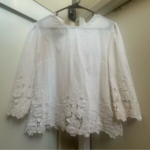 White Lace Women's 3/4 sleeve blouse